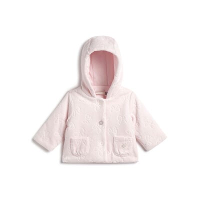 Girls Pink Printed Cardigan