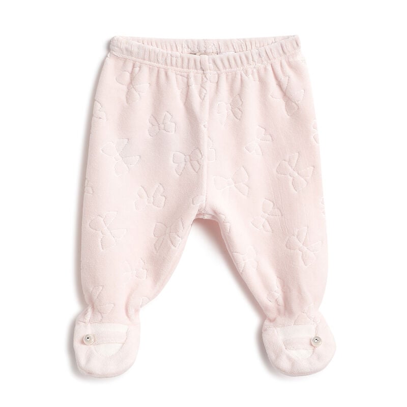 Girls Pink Self Design Smock with Leggings image number 2