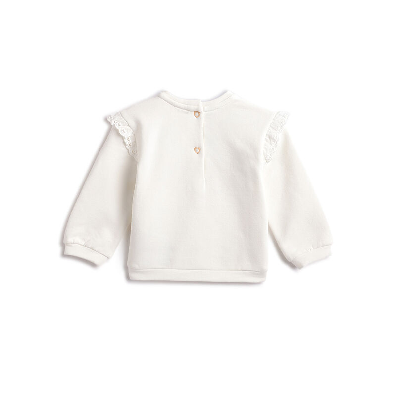 Girls Applique Sweatshirt with Self Designed Trouser image number 1