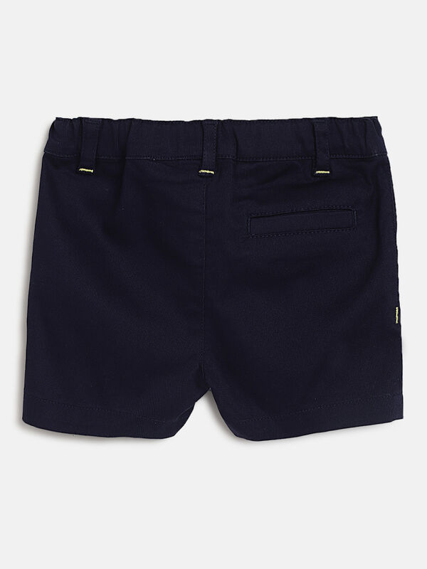 Boys Solid Navy Blue Short Woven Trouser image number null
