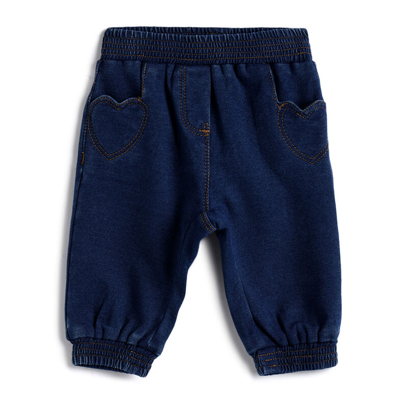 Girls Dark Blue Solid Trousers image number 0