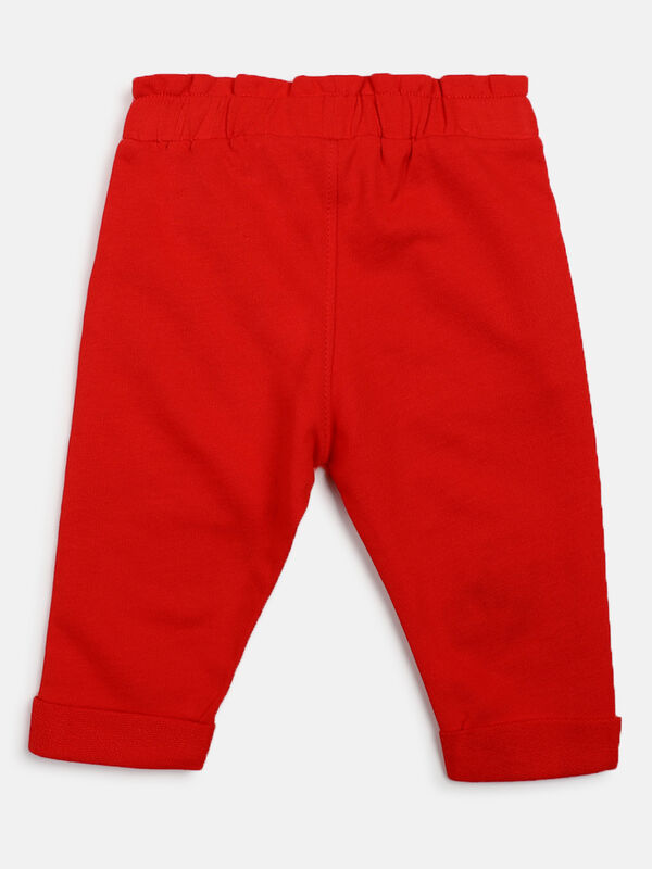 Girls Medium Red Long Knitted Trouser image number null