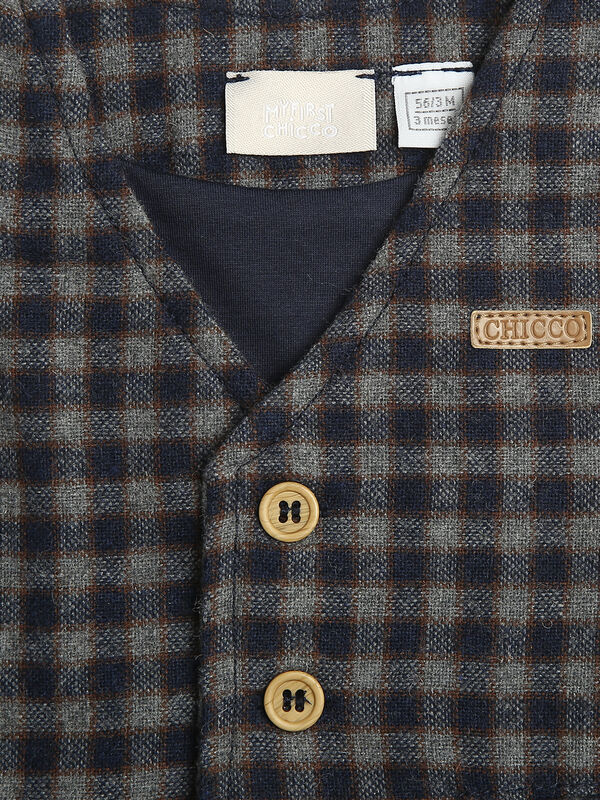 Flannel Waistcoat  With Checked Pattern image number 2