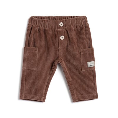 Boys Medium Brown Solid Trousers