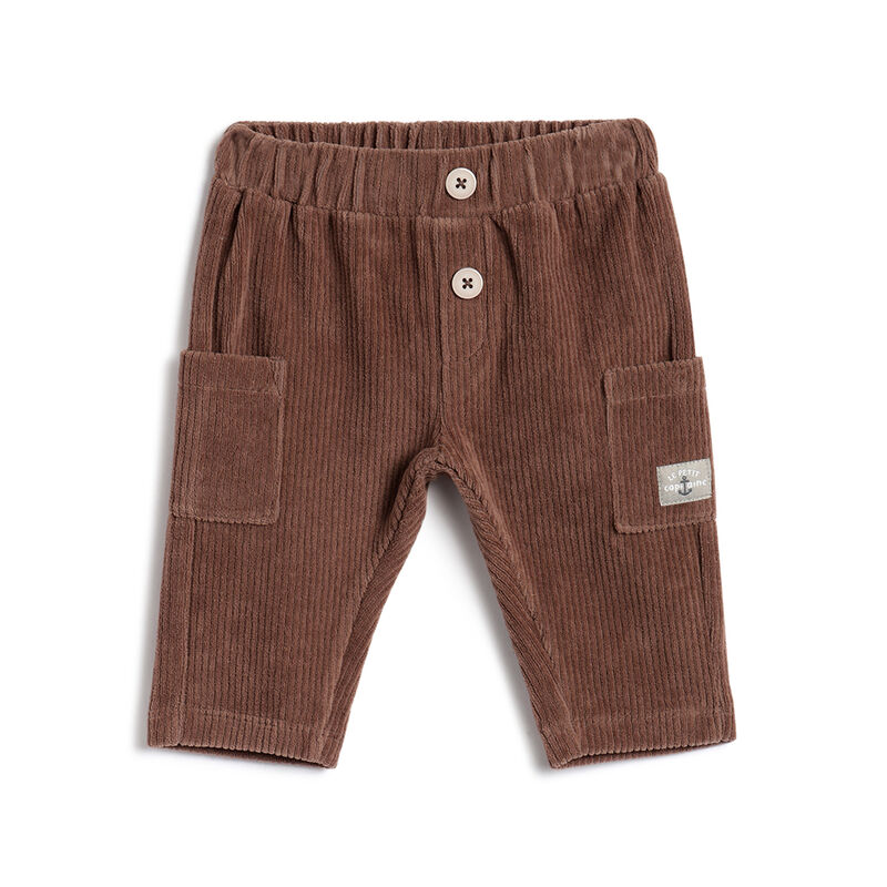 Boys Medium Brown Solid Trousers image number 0