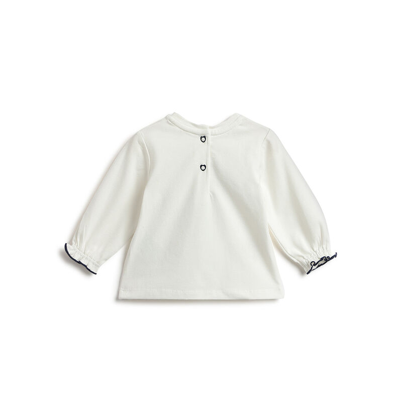 Girls White Embellished Long Sleeve T- Shirt image number 1