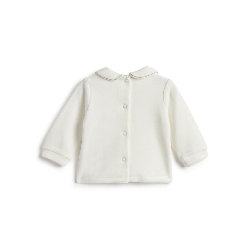 Girls White Self Design Smock with Leggings image number 1
