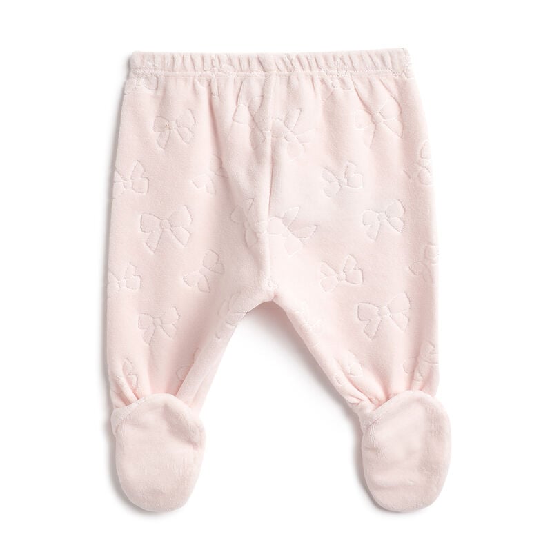 Girls Pink Self Design Smock with Leggings image number 3