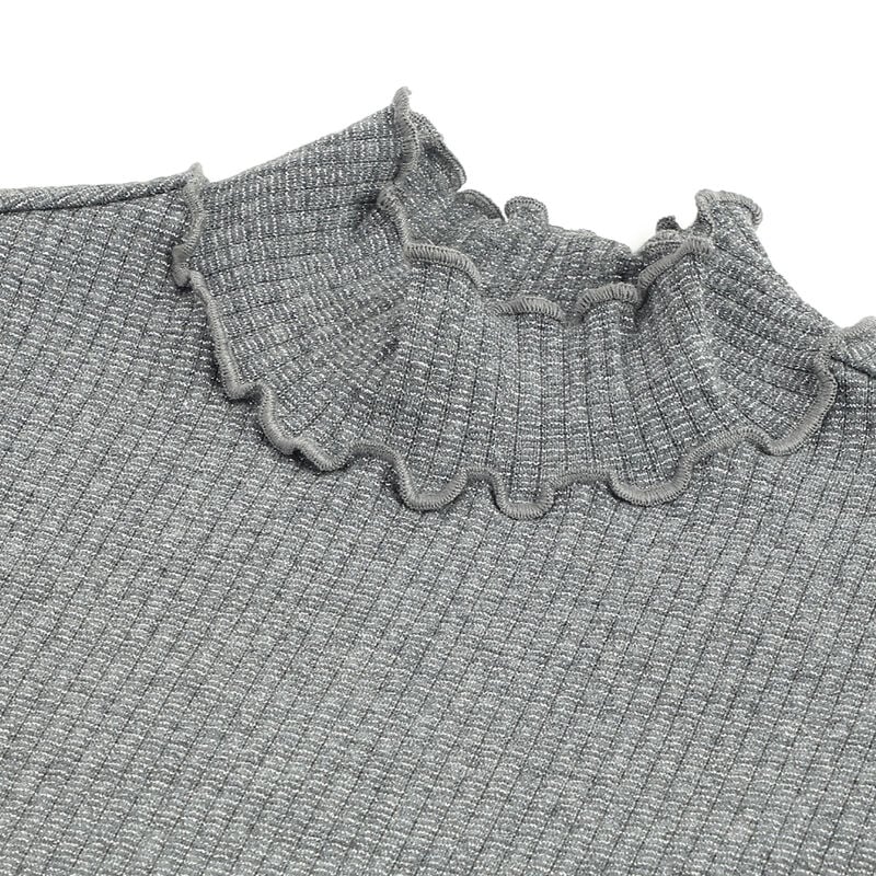 Girls Medium Grey Solid Long Sleeve T- Shirt image number 2