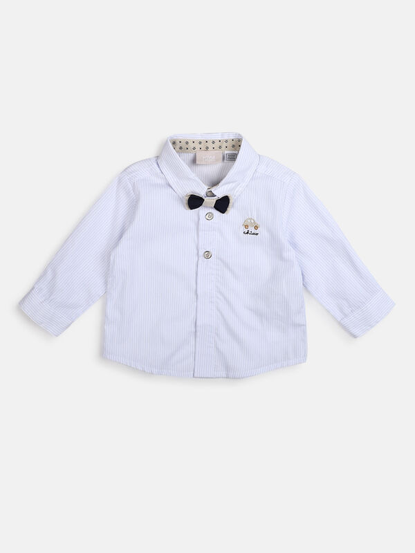 Boys White Long Sleeve Woven Shirt image number null