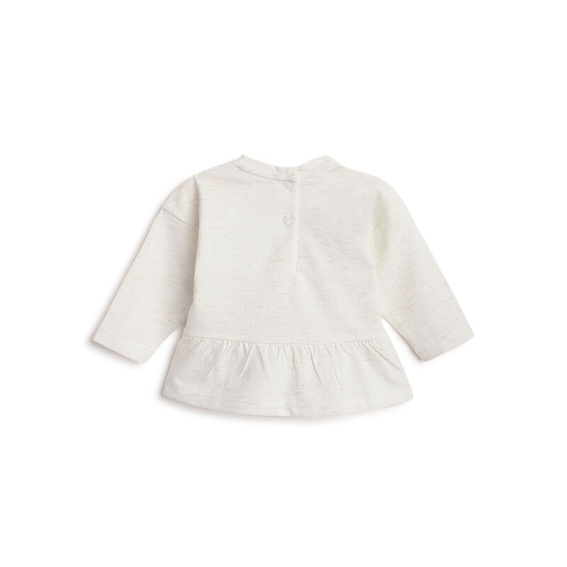 Girls White Embellished Long Sleeve T- Shirt image number 1