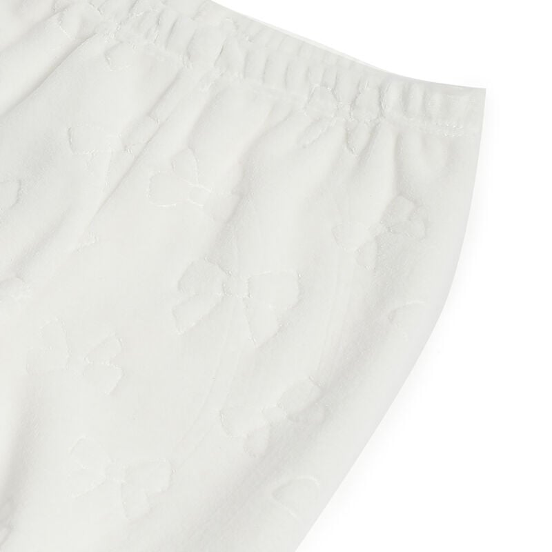 Girls White Self Design Smock with Leggings image number 6
