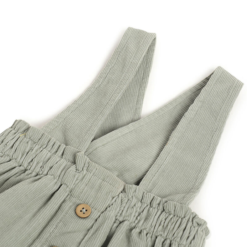 Girls Medium Green Solid Overall Skirt image number 2