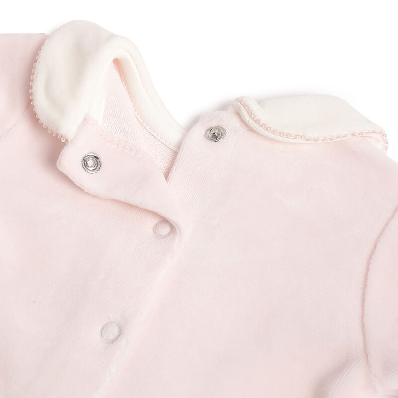 Girls Pink Self Design Smock with Leggings image number 5