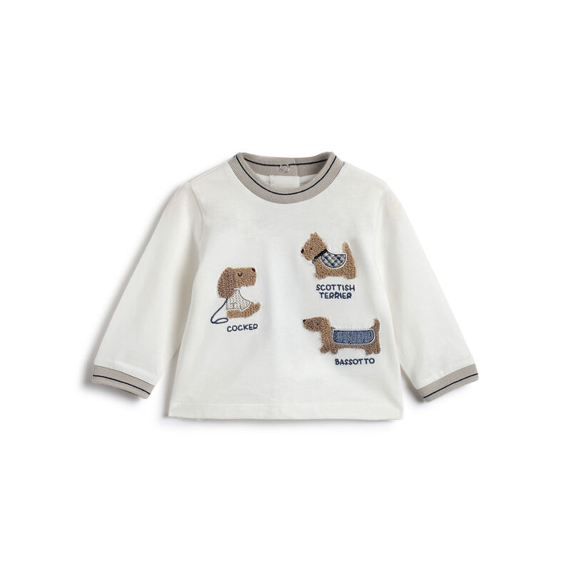 Boys White Embellished Long Sleeve T- Shirt image number 0