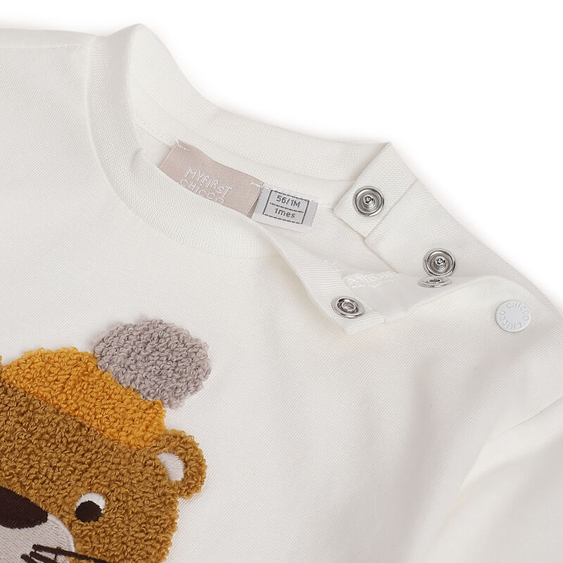 Boys White Embellished Long Sleeve T- Shirt image number 3