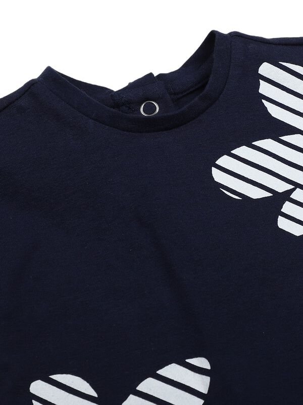 Girls Medium Blue Short Sleeve Knitted T- Shirt image number 2