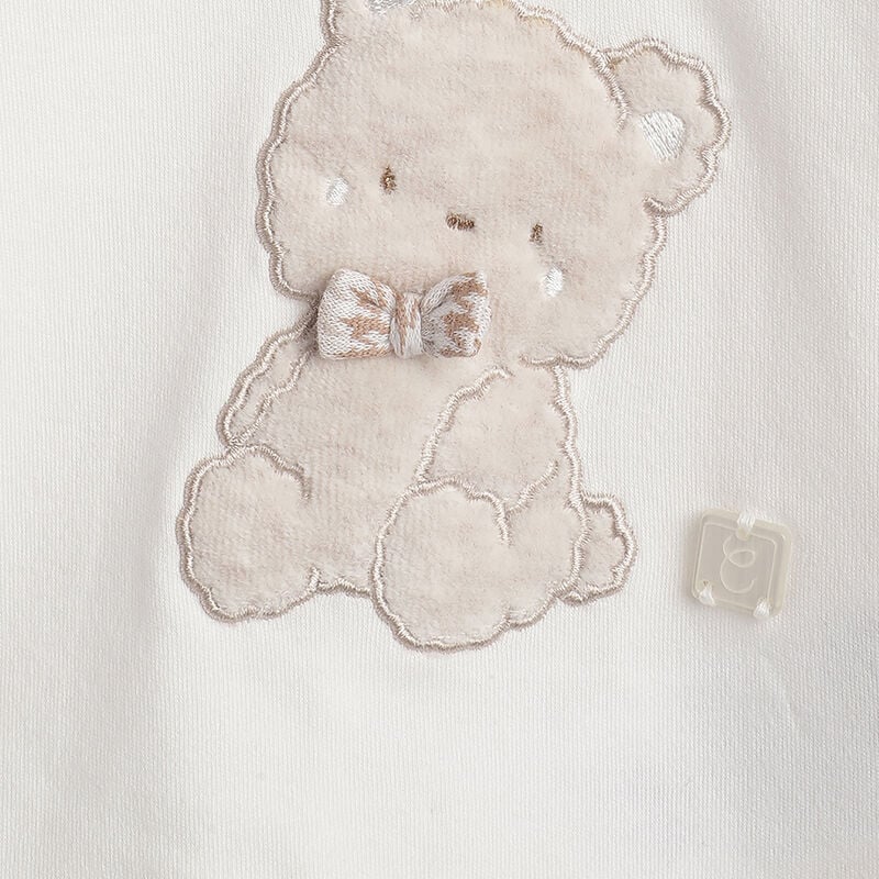 Boys White and Brown Embellished Smock with Leggings image number 7