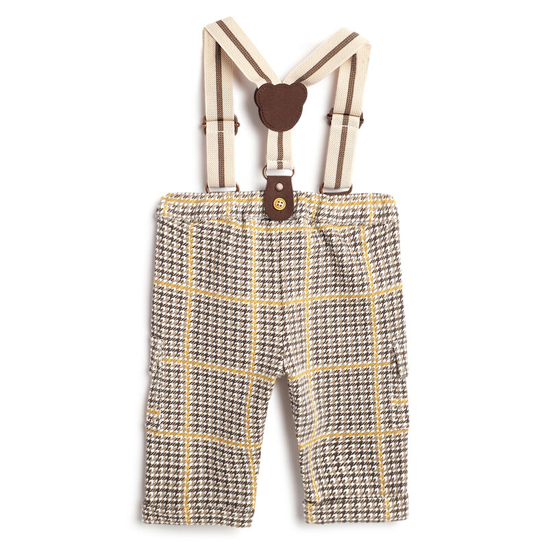 Boys Brown Checked Trousers image number 1