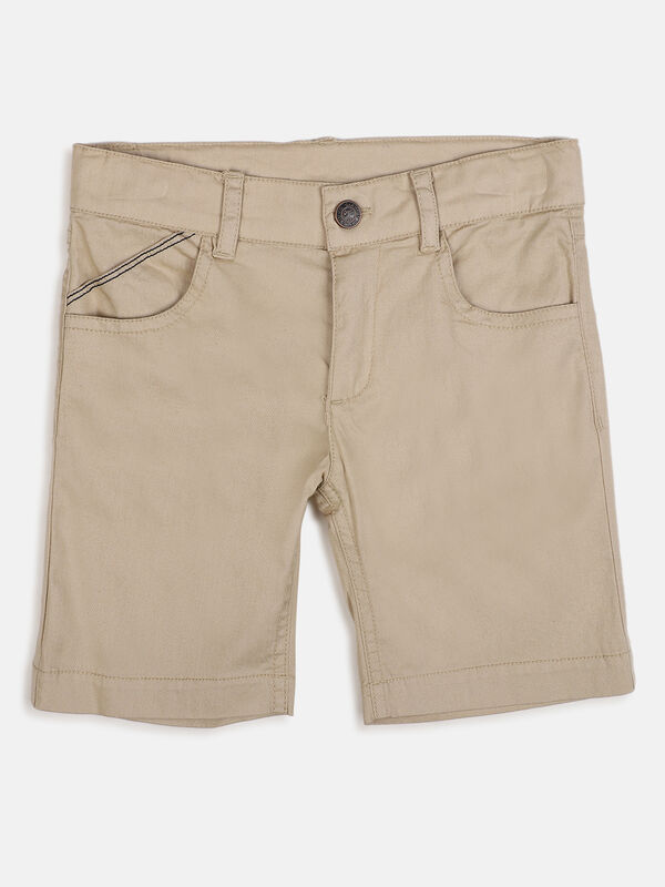 Boys Solid Medium Natural Short Woven Trouser image number null