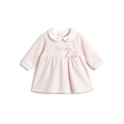 Girls Light Pink Embellished Long Sleeve Dress
