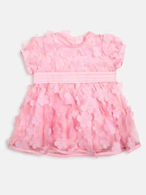 Girls Light Pink Short Sleeve Dress