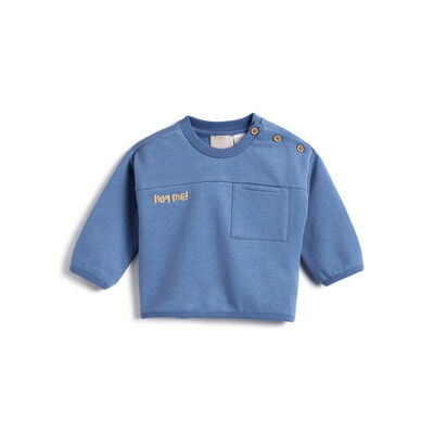 Boys Blue Printed Sweatshirt