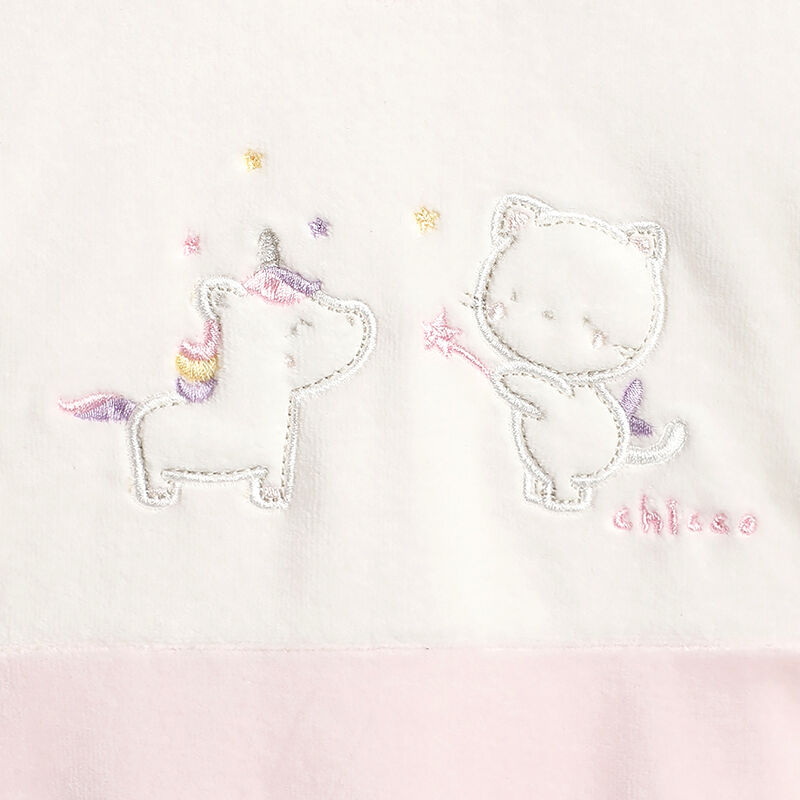 Girls Light Pink Embroidered Nappy opening Babysuit image number 4