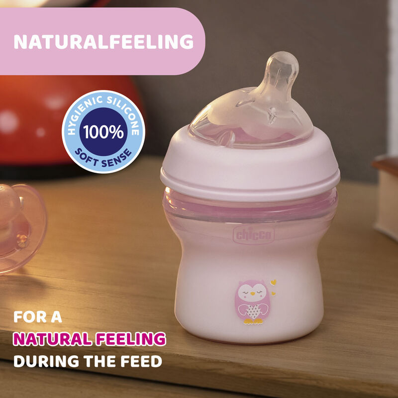 Natural Feeling Feeding Bottle (150ml, Slow) (Pink) image number 2