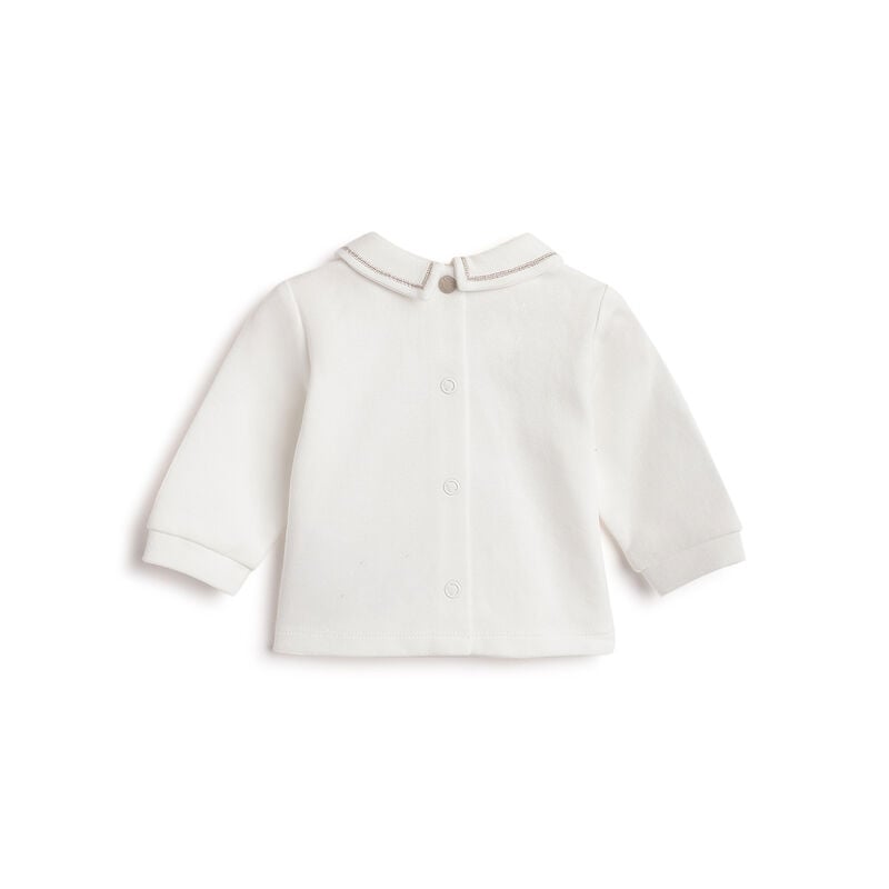 Boys White and Brown Embellished Smock with Leggings image number 1