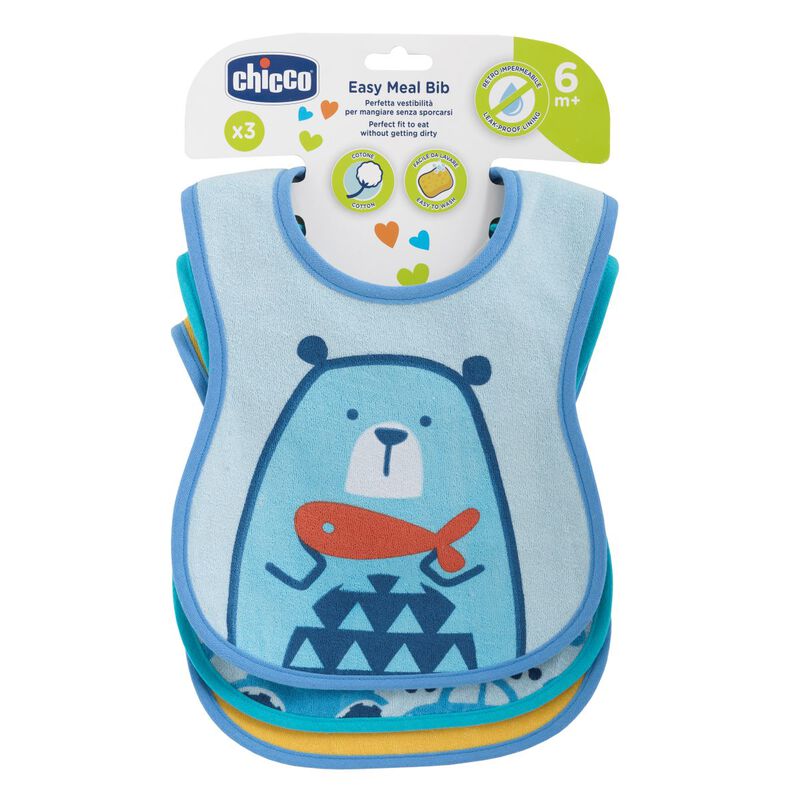 Easy Meal Bib (6m+) (Assorted-Blue) (3 Pcs) image number null