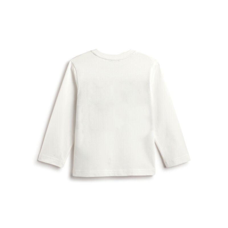 Boys White Typography Printed Long Sleeve T- Shirt image number 1
