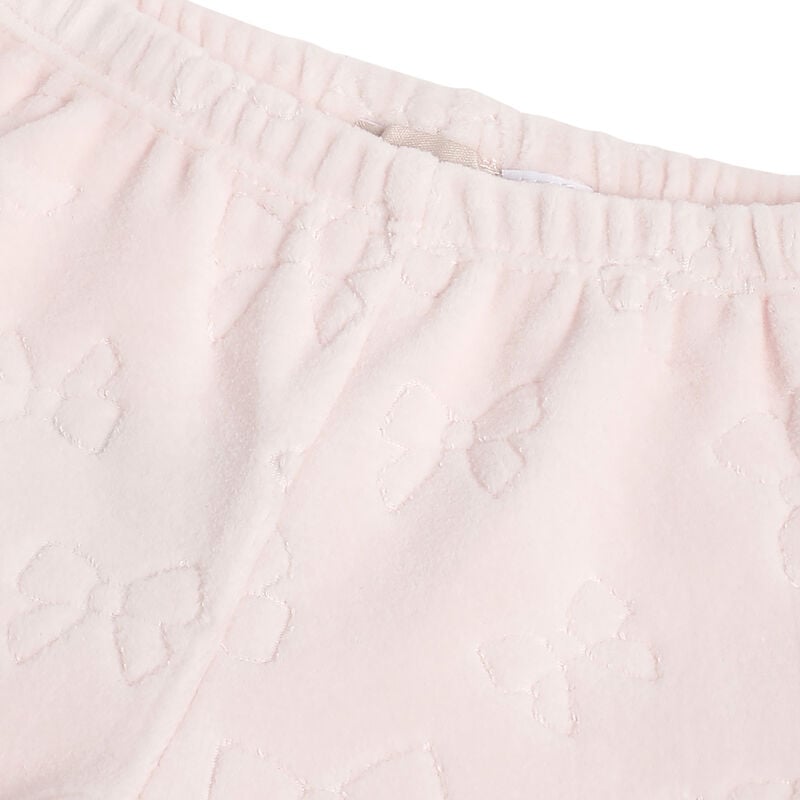 Girls Pink Self Design Smock with Leggings image number 6