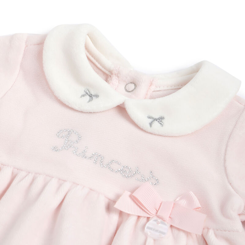 Girls Light Pink Embellished Long Sleeve Dress image number 2