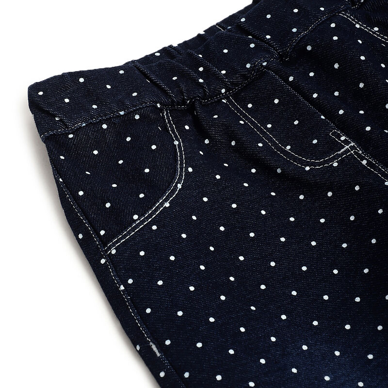 Girls Medium Blue Polka Dot Jeans image number 3