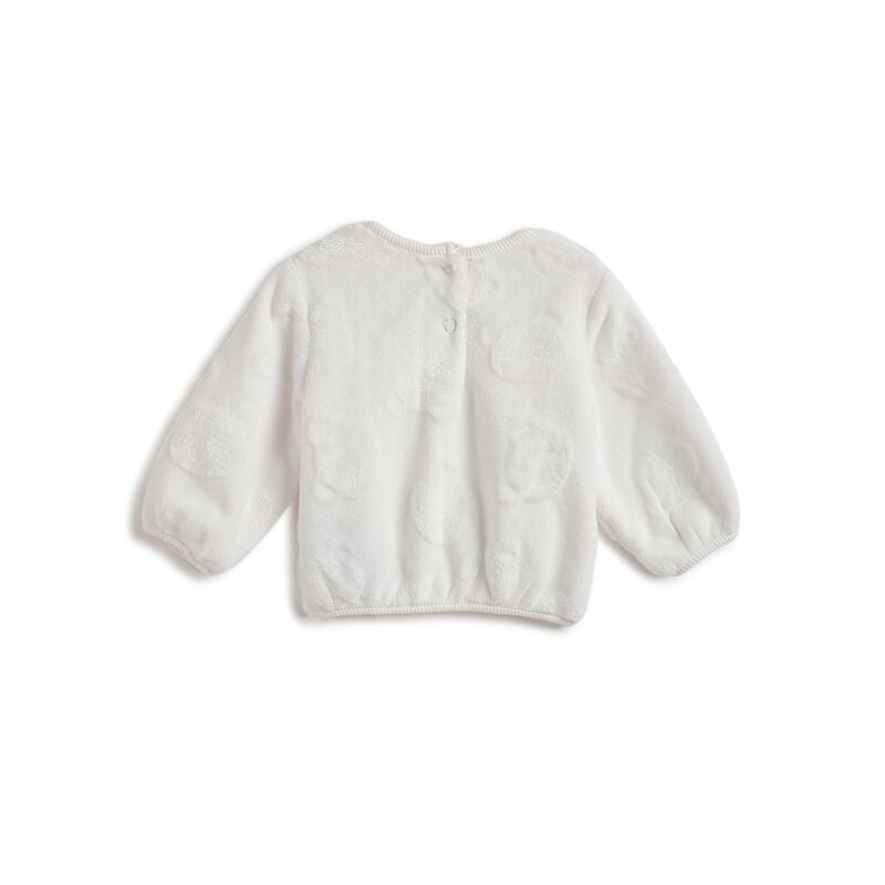 Girls White Self Design Sweatshirt image number 1