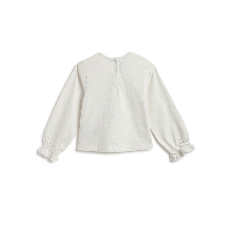 Girls White Embellished Long Sleeve T- Shirt image number 1