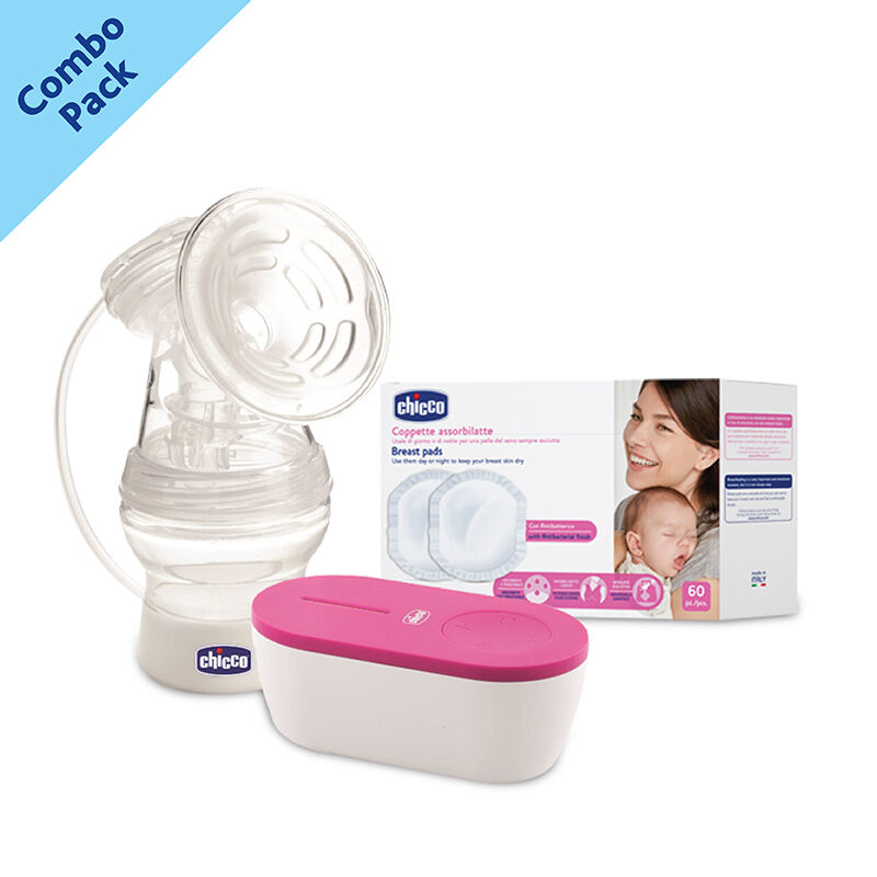 Combo- Portable Electric Breast Pump + Breast Pads (60 Pcs) image number null