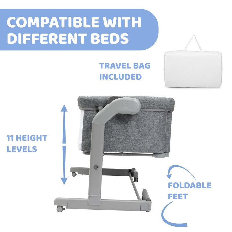 Next2Me Magic Evo Co-Sleep Crib Dark Grey image number null
