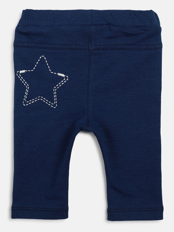 Girls Medium Blue Long Knitted Trouser image number null