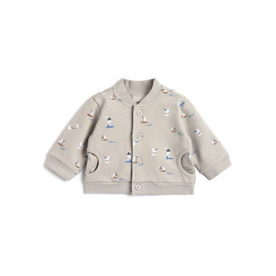 Boys Beige Printed Sweatshirt