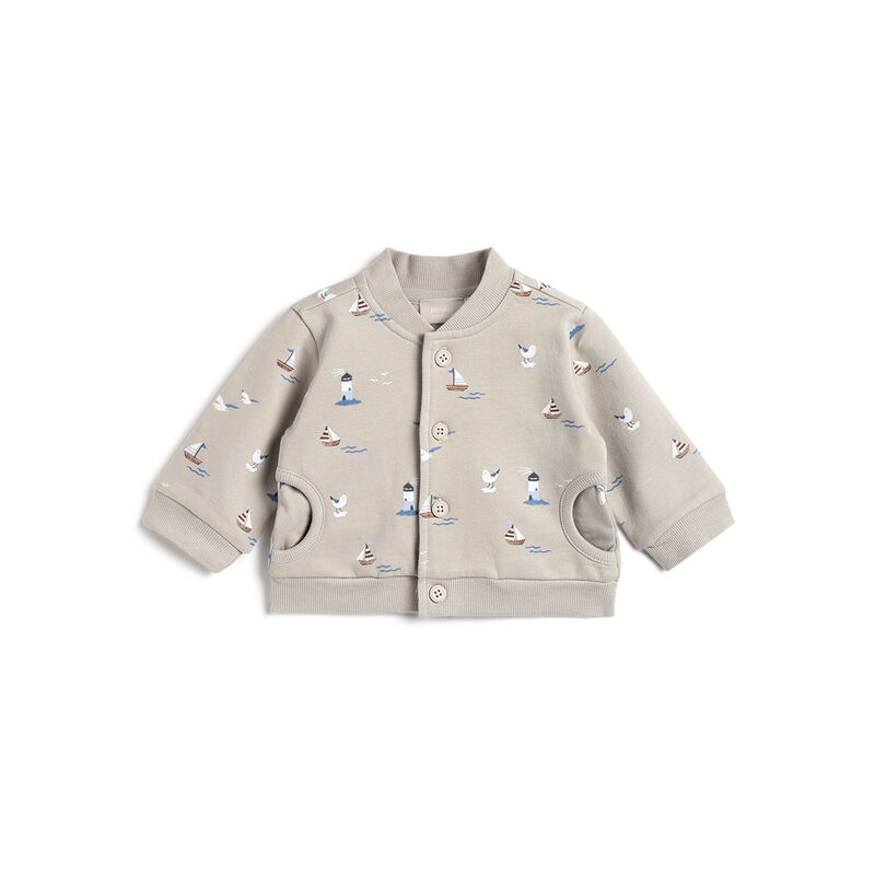 Boys Beige Printed Sweatshirt image number 0