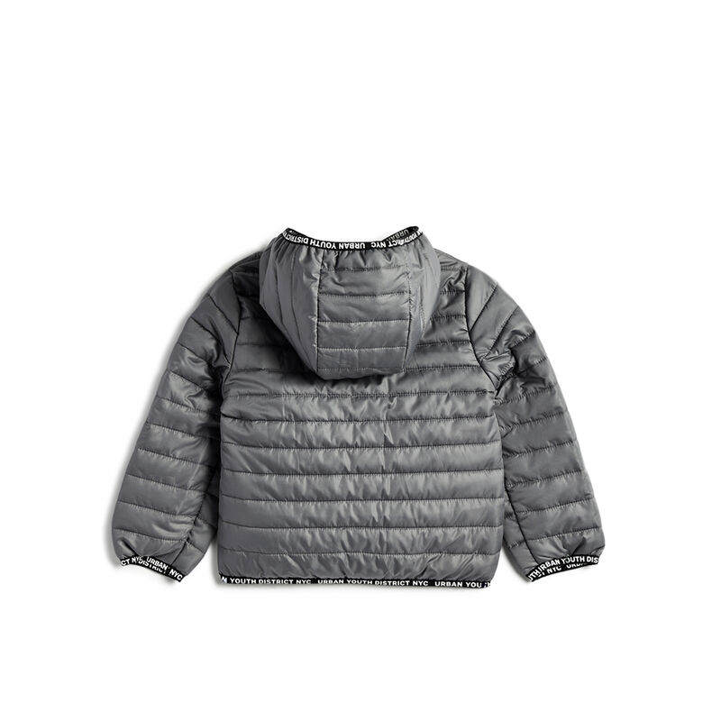 Boys Medium Grey Solid Jacket image number 2