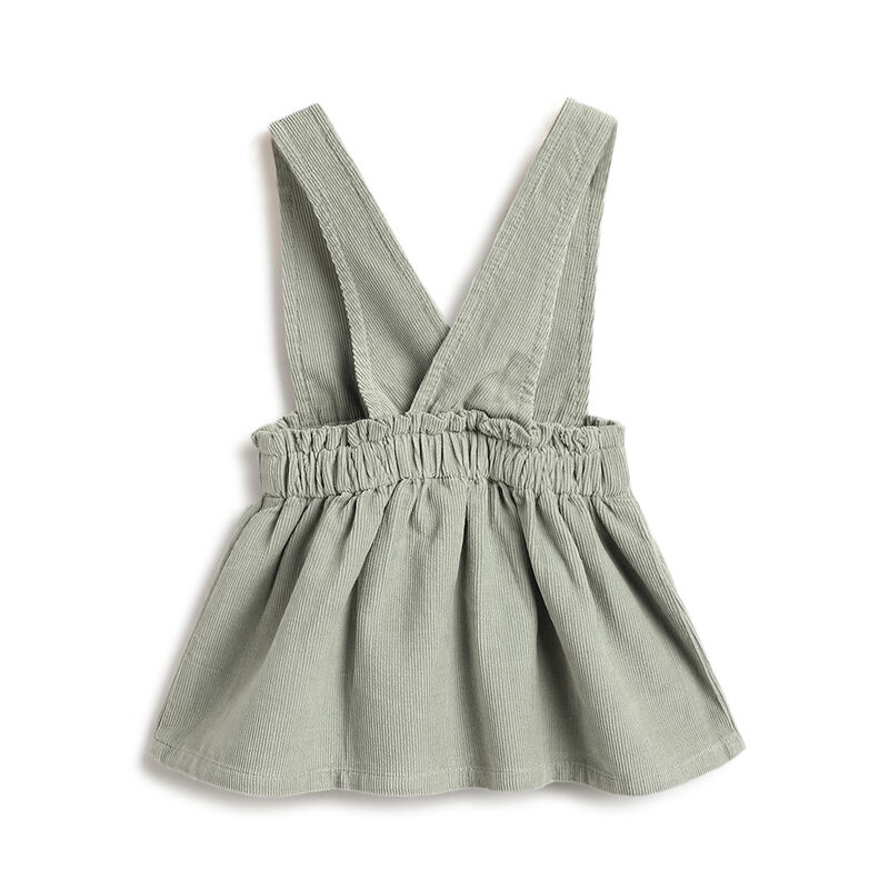 Girls Medium Green Solid Overall Skirt image number 1