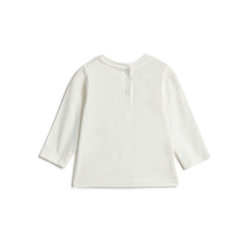 Girls White  Printed T-shirt with Skirt  Dungaree image number 3