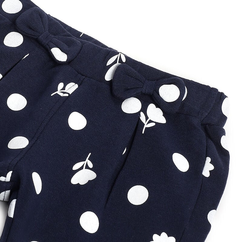 Girls Navy Self Design Trousers image number 2