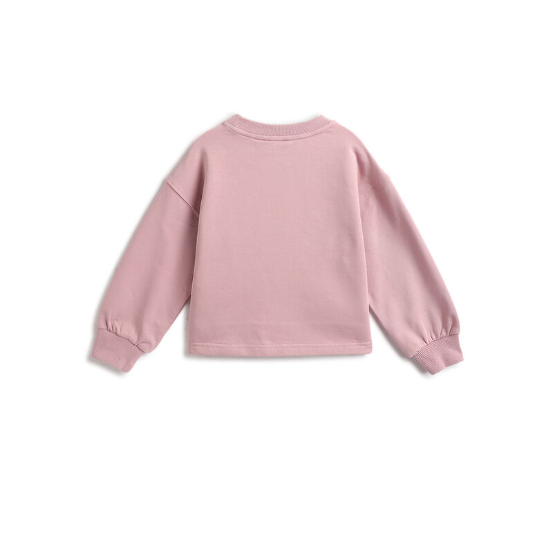 Girls Pink Typography Sweatshirt with Long Trousers image number 1