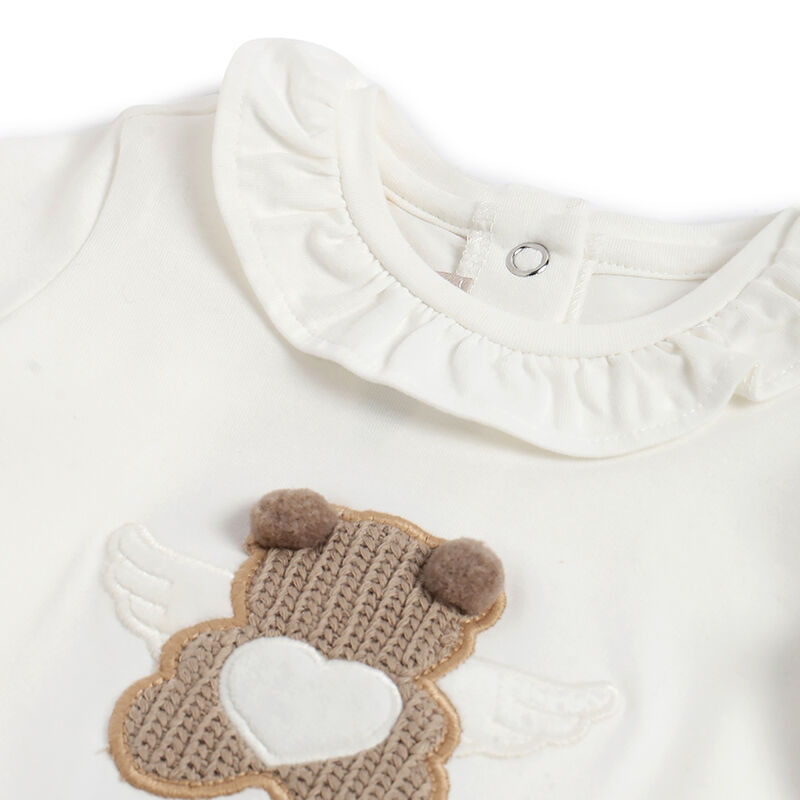 Girls White Embellished Long Sleeve T- Shirt image number 2