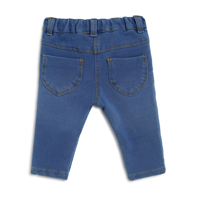 Girls Medium Blue Long Knitted Trousers image number null