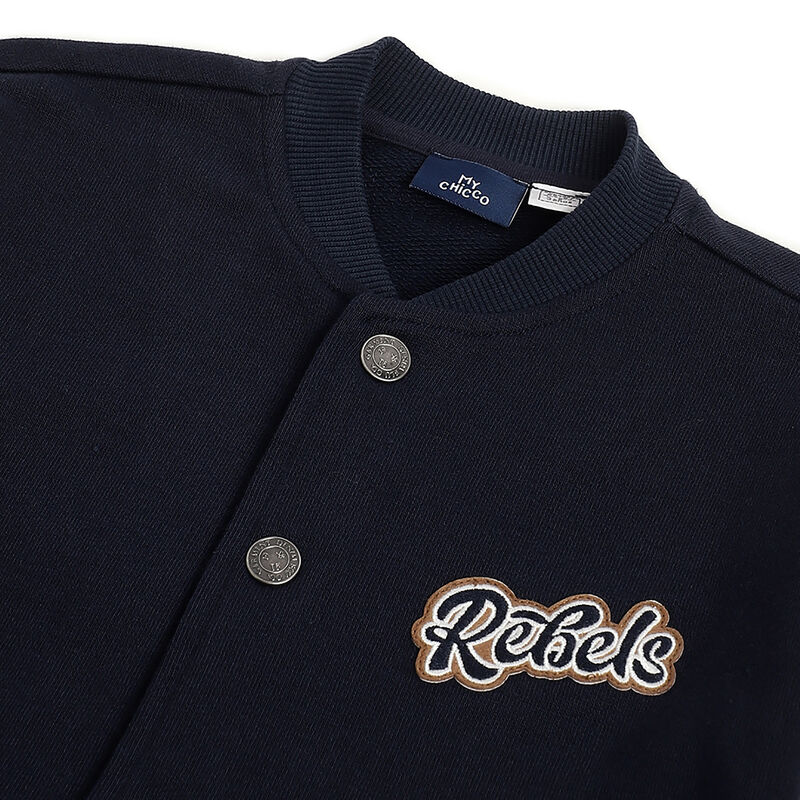 Boys Dark Blue Colorblocked Sweatshirt image number 2